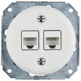  Bohemia-Design - Porcelanska retro zidna Ethernet utičnica bez okvira, 2x CAT.5E, bela | Eponuda.com