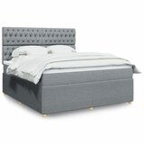 vidaXL Box spring postelja z vzmetnico svetlo siva 180x200 cm blago | Shoptok.si