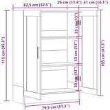  Vitrina boja sivog hrasta sonome 82,5 x 30,5 x 115 cm drvena | shoptok.hr