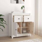 Komoda bela 70x35x80 cm trdna borovina, (20600719) | Shoptok.si