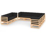 Maison Chic Seti vrtnega pohištva - Vrtna garnitura - Vrtni pohištvo set 10-delna z blazinami trdna borovina, (21815577) | Shoptok.si