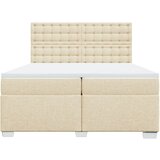 Krevet s oprugama i madracem krem 200 x 200 cm od tkanine Slike