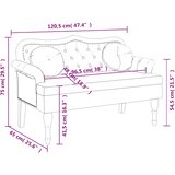  Klupa s jastucima plava 120,5 x 65 x 75 cm baršunasta | Eponuda.com