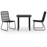 The Living Store Zunanja jedilna garnitura 3-delna poli ratan in steklo - Jedilna Garnitura, (21422190) | Shoptok.si