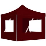 vidaXL Profesionalen vrtni šotor s stenami aluminij 2x2 m bordo | Shoptok.si