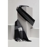 Marisse Checked Scarf With Fringes, Black And White | shoptok.hr