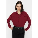 Trendyol Shirt - Burgundy - Oversize