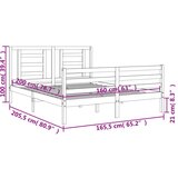  Za krevet s uzglavljem sivi 160 x 200 cm od masivnog drva | shoptok.hr