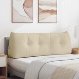 vidaXL Poglavni vzglavnik krema 140 x 24 x 50 cm blago | Shoptok.si