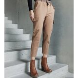Gemre Light brown cargo pants with sewn-on pockets Nuala | Shoptok.si