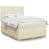  Krevet s oprugama i madracem krem 140x200 cm od tkanine | shoptok.hr