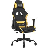 vidaXL Masažni gaming stol z oporo za noge črno in rumeno blago, (20701309) Cene