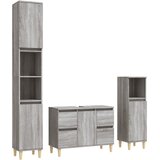  3-dijelni set kupaonskog namještaja siva boja hrasta drveni | shoptok.hr