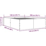  Okvir kreveta crni 140 x 200 cm od konstruiranog drva | shoptok.hr