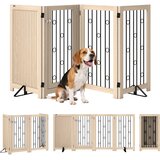 PawHut Pasja vrata, prostostoječa, zložljiva, varnostna vrata, V x Š: 91,5 x 205 cm, 4 paneli, (5000240239) | Shoptok.si