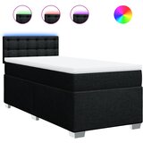  Krevet s oprugama i madracem crni 100 x 200 cm od tkanine | shoptok.hr