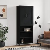 The Living Store Visoka komoda črna 69,5x34x180 cm inženirski les - Visoka Omarica, (21431037) Cene
