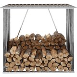 vidaXL Vrtna lopa za drva pocinkano jeklo 163x83x154 cm rjava Cene