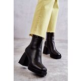 Boto Women's Boots On Chunky Heels With A Zipper Black Carrera | Shoptok.si