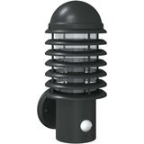 vidaXL Zunanja stenska svetilka s senzorjem črna nerjaveče jeklo | Shoptok.si
