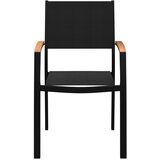 Ambia Garden STOL akacija aluminij črna, barva tikovine | Shoptok.si