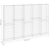 vidaXL Gabionski zid s poklopcima od pocinčanog čelika 300x30x200 cm | shoptok.hr