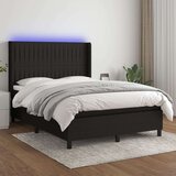  Box spring s madracem LED crni 140x190 cm od tkanine Cijene