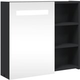 Maison Chic Kopalniška omarica - Kopalniški kabinet z ogledalom z LED lučko črna 60x13x52 cm, (21794453) Cene