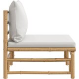  Srednja vrtna sofa od bambusa sa svjetlosivim jastucima | shoptok.hr