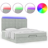 vidaXL Otomanski posteljni okvir z vzmetnicami siv 160x200 cm žamet | Shoptok.si