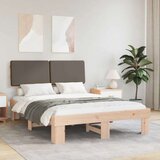  Krevetni okvir s tapiciranim uzglavljem Sivo-smeđa 135 x 190 cm | shoptok.hr