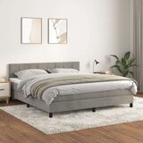  Box spring postelja z vzmetnico svetlo siva 180x200 cm žamet, (20846657) Cene