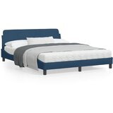 vidaXL Okvir za krevet s uzglavljem plavi 160 x 200 cm od tkanine | shoptok.hr