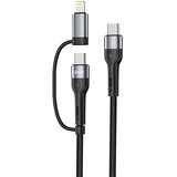 Superior USB data kabal SU-K106, 2in1, Type-C na Type-C/Lightning , 1m, Crni | Eponuda.com