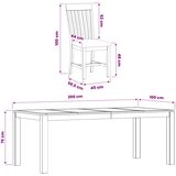  Blagovaonski set 9 kom. Bež Čvrsto Hrastovo Drvo | shoptok.hr