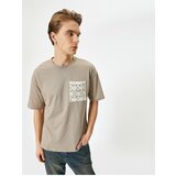 Koton Crew Neck T-Shirt Pocket Detail Embroidered Short Sleeve cene