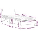  Krevet s madracem smeđesivi 90x190 cm od tkanine | shoptok.hr