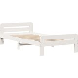  Posteljni okvir brez vzmetnice bel 75x190 cm trdna borovina, (21525453) | Shoptok.si