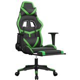  Gaming stol z oporo za noge črno in zeleno umetno usnje, (21152219) | Shoptok.si