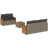  The Living Store Vrtna sedežna garnitura 6-delna z blazinami siv poli ratan - Vrtna Sedežna Garniture, (21464286) | Shoptok.si