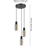 Eglo 901004 - visilica na sajli maione 3xE27/4W/230V crna/zadimljena | Eponuda.com