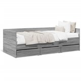 vidaXL Dnevna postelja s predali siva sonoma 90x190 cm inženirski les | Shoptok.si