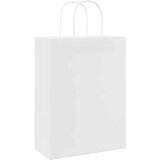  Papirnate vrećice 250 kom s ručkama bijele 26x12x35 cm | shoptok.hr