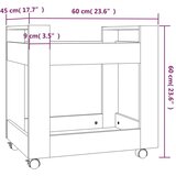 Kolica za radni stol boja dimljenog hrasta 60x45x60 cm drvena | shoptok.hr