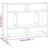 vidaXL Stenska polica siva sonoma 75x16x55 cm konstruiran les | Shoptok.si