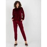 Fashion Hunters Lady's chestnut velour set with trousers Cene