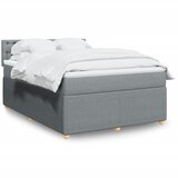 vidaXL Box spring postelja z vzmetnico svetlo siva 160x200 cm žamet | Shoptok.si