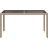  Vrtni stol 150 x 90 x 75 cm od kaljenog stakla i poliratana bež | shoptok.hr