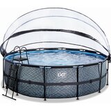 EXIT Toys Frame Pool Ø 450 x 122 cm vključno s peščenim filtrom, pokrovom in lestvijo - siva | Shoptok.si