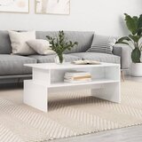 vidaXL Klubska mizica visok sijaj bela 90x55x42,5 cm inženirski les Cene